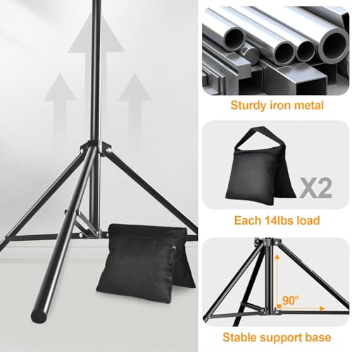 EMART Zestaw stojaków do trzymania tła fotograficznego, 2,6 x 3 m, regulowany system wsparcia do studia fotograficznego