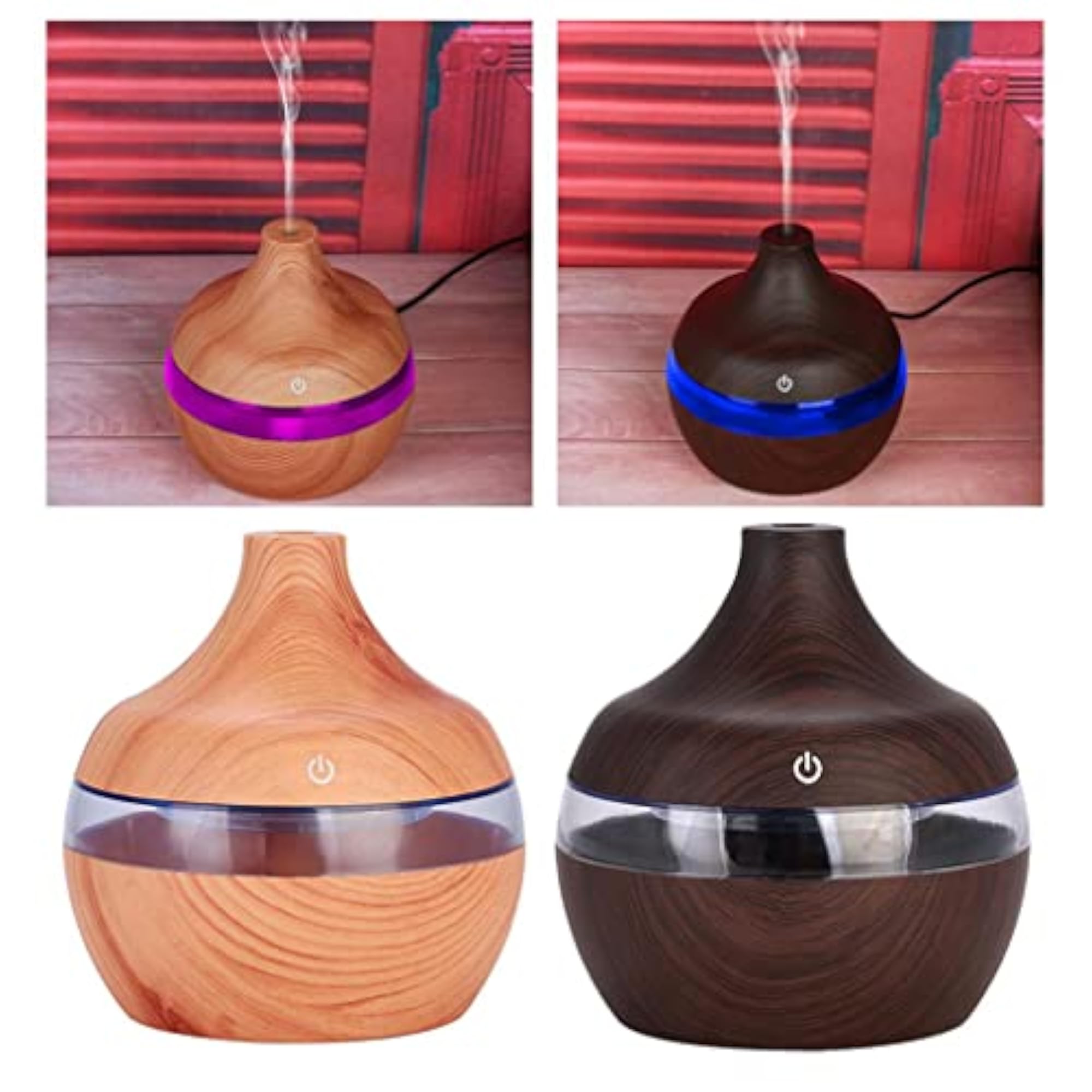 Wood Grain USB LED Essential Diffuser