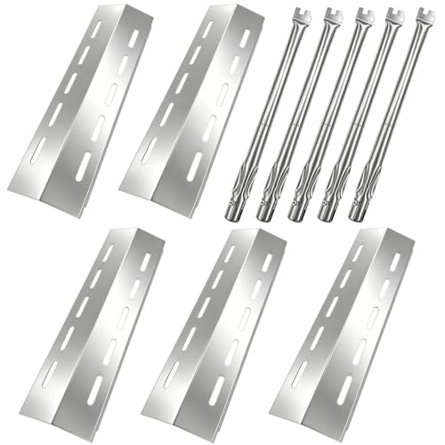 Nayuepu Grill Replacement Parts for Ducane 30400042, 30400043, 30400044, 30400045, 30457501, 30458501, 30557401, 30557501, 30557801, 30558501, Heat Plates, Burners for Ducane 5 Burner Grill Parts