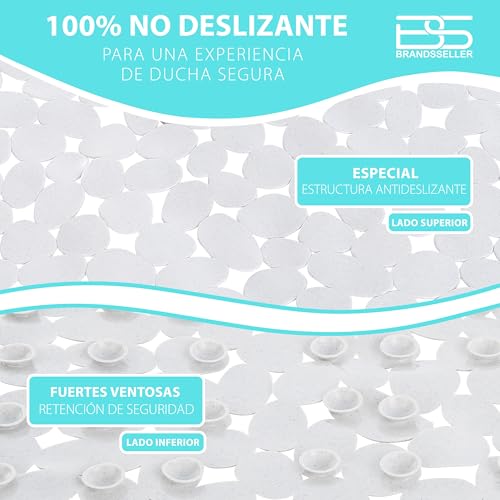 Miniatura 3 de Brandsseller-Alfombra De Baño Antideslizante En Efecto Piedra Con Ventusa Mezcla 70x35cm