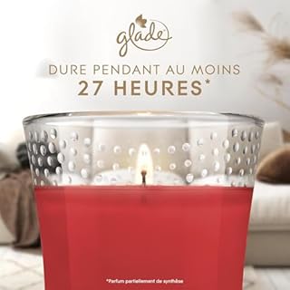 Glade Bougie Vegan Parfum Infusé Huiles Essentielles - Nouvelle Formule Sans Huile De Palme - Luscious Cherry & Peony - 1 Bougie - lot de 6