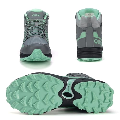 OUTJET Women's Lightweight Waterproof Hiking Boots – Mid-Ankle Trail Footwear angle 7