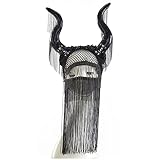 Steampunk Cow Horns Headband Crown Cosplay Beads Sequins Decor Halloween Party Carnival Devil Headpi
