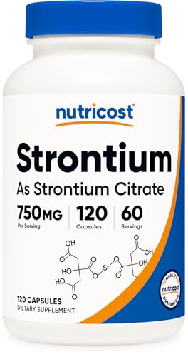 Nutricost Strontium Capsules (750mg) 120 Capsules Vegetarian Gluten-Free