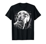 Graphic Tee Wolf Howling Moon Forest Nature Wildlife Animal T-Shirt