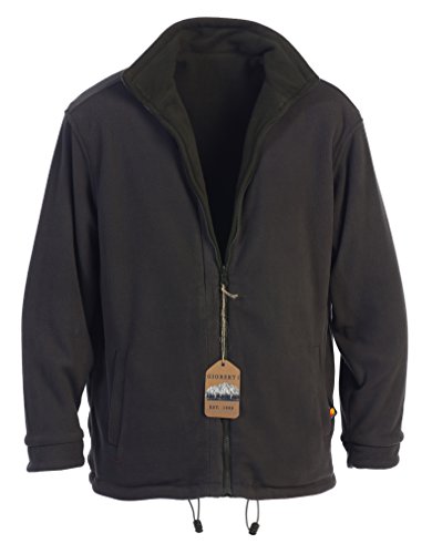 Gioberti Mens Zip Up Reversible Polar Fleece Heavy Jacket, Olive/Charcoal, Large
