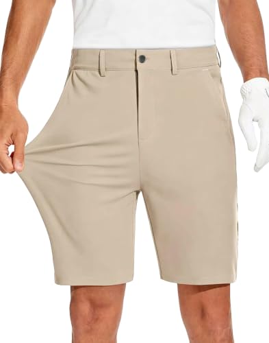 JWM Mens 9" Stretch Golf Dress Hybrid Shorts Quick Dry with 5 Pockets