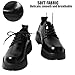 Men's Leather Lace Up Platform Oxfords Round Toe Chunky Heel Lug Sole Heightening Soft Bottom Derby Casual Shoes Classic Work Office Business Dress Shoes (Black,13)