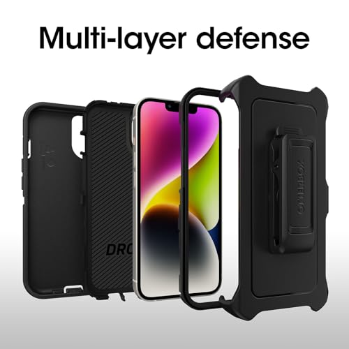 OtterBox iPhone 14 & iPhone 13 (Only) - Defender Series Case - Black - Rugged & Durable - with Port Protection - Includes Holster Clip Kickstand - Non-Retail Packaging by OtterBox - Used condition - Image 6