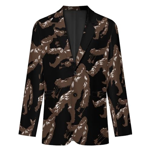 Bigfoot Carrying Wind Chimes Sasquatch Mens Casual Blazer Button Suit Jacket Lightweight Sport Coat for Work Business4