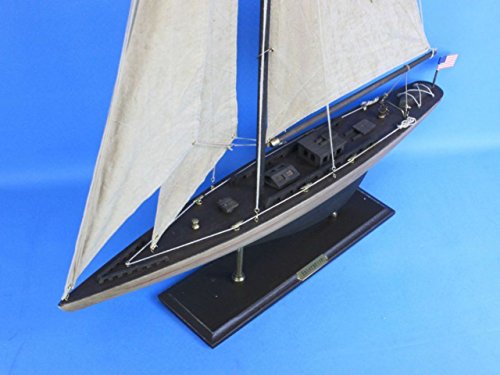 Hampton Nautical Rustic Wooden Model Sailing Yacht Enterprise, 35" #TOP6