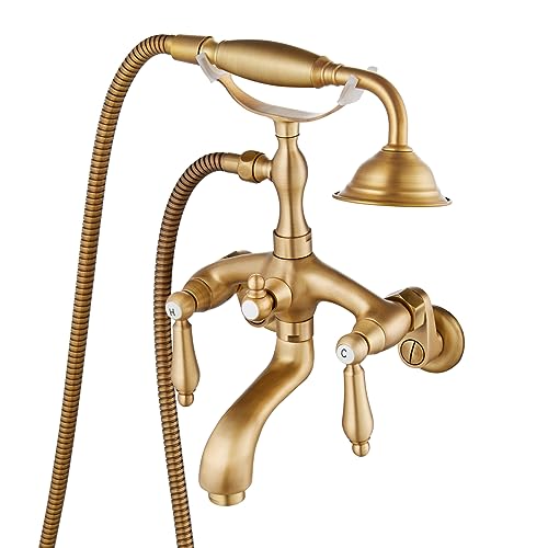 gotonovo Adjustable Clawfoot Tub Faucet with Hand Shower
