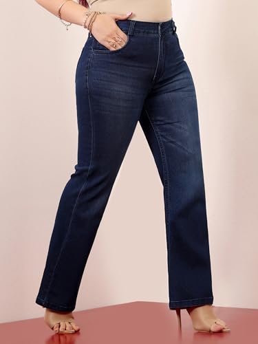 Image of Miss Chase A+ Women's Bootcut High Rise Regular Length Stretchable Denim Jeans