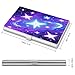 VstaDank Starry Print Business Card Holder Fashion Aluminum Alloy Flip Cover Credit Card Holder High End Professional Name Cards Case Exquisite Pocket Metal Cards Holder for Work