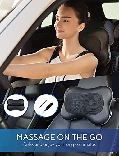 Zyllion Zma-13 Shiatsu Pillow Massager (Black) And Zma-12 Hair Brush Scalp Massager (Blue) Bundle #TOP7