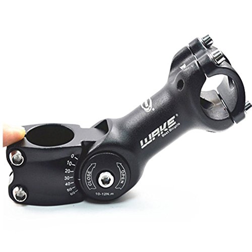 Wake Mtb Stem 31.8 110Mm 60 Degree Adjustable Bike Stem Mountain Bike Stem Short Handlebar Stem For Most Bicycle, Road Bike, Mtb, Bmx, Fixie Gear, Cycling (Alloy, Lightweight, Black) #TOP1