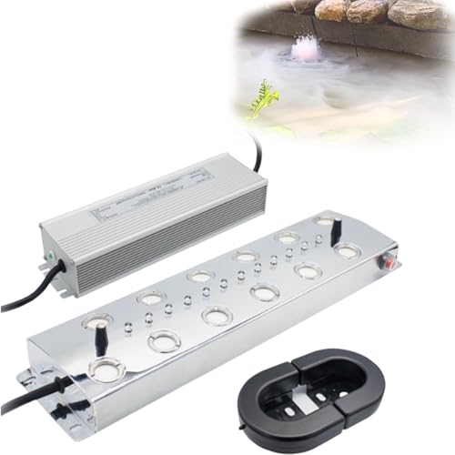 STDZQCWY Brumisateur D'intérieur À 12 Têtes, 12 LED, avec Alimentation Étanche, Bouée, 9 000 ML/h, pour Étang, Jardin, Rocaille, Serre Et Décoration d'halloween