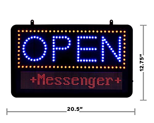 Alpine Led Open Neon Programmable Sign For Business High Tech Tempered Glass Bright Electric Display Signs Three Modes Flashing Steady Scrolling Lights For Indoor Outdoor Shops Restaurant Bar Wall Window Store (Open, 3 Mode) #TOP5