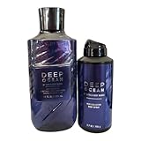 Bath and Body DEEP OCEAN Men's Collection 2-Piece Mens Gift Set Face & Body Wash - Body Spray