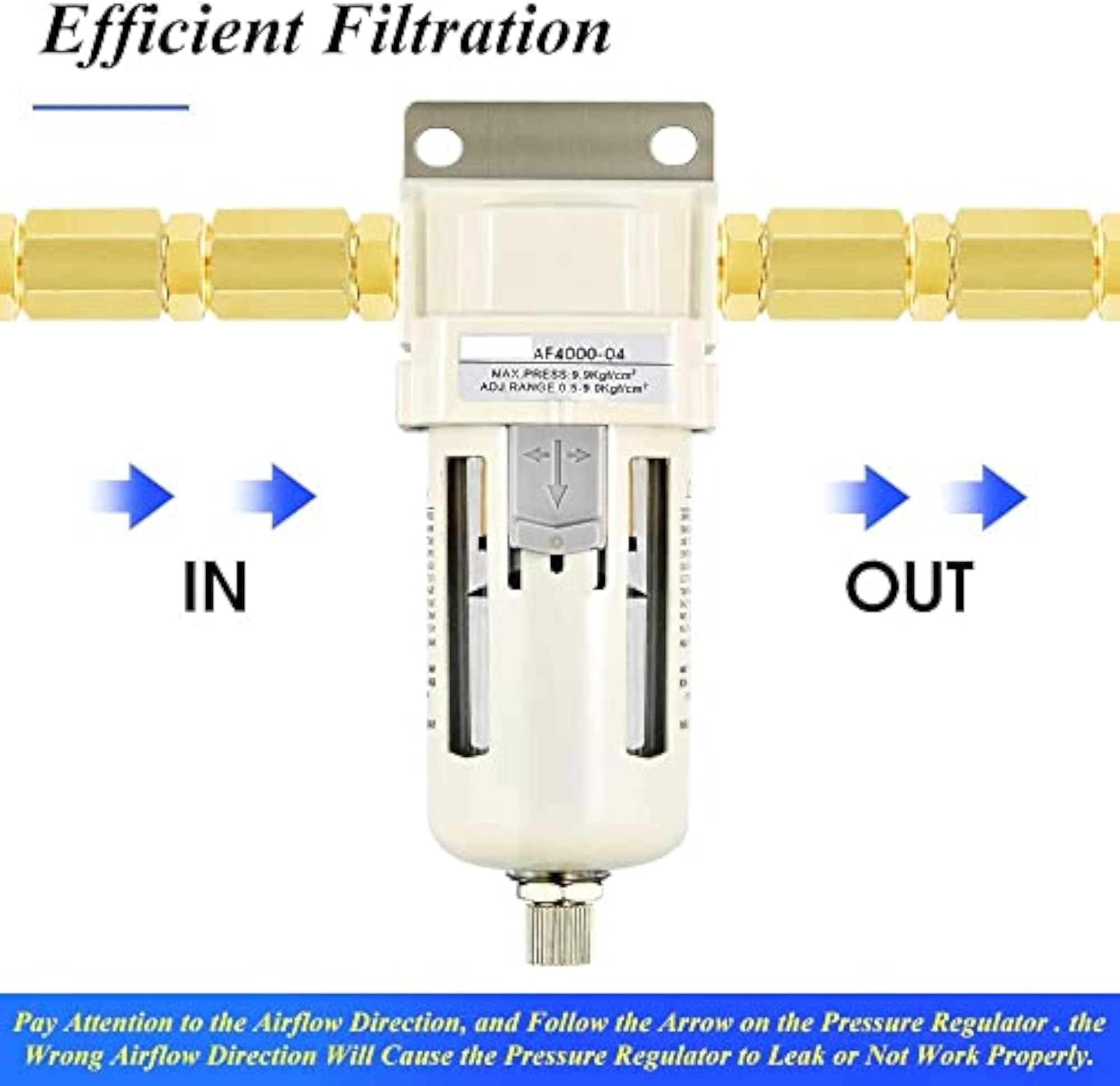 Pneumatic Air Filter Inline Drain Filter for Compressors
