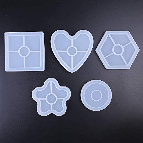 5 Pezzi Stampo in Silicone Sottobicchiere, Stampi