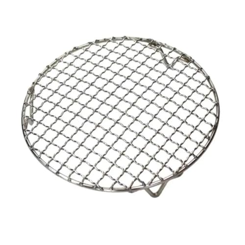 XIRUIFI Griglia in acciaio inox 304 da 15-60 cm, con piede/griglia rotonda, griglia di raffreddamento e strumento da campeggio all'aperto, supporto per barbecue da campeggio all'aperto (24 cm)
