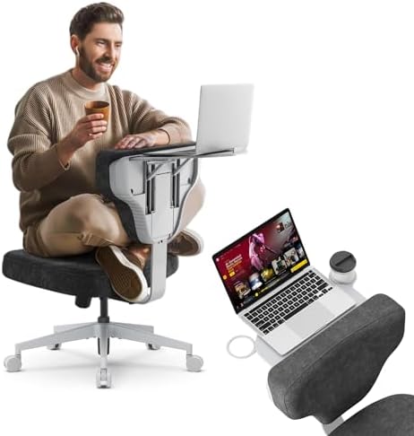 Newtral Freedom-X Criss Cross Chair with Wheels- Multi-Position Cross Legged Office Chair, Laptop Tray Equipped with Anti-Slip Bar, Table Weight Limit 66 LBS