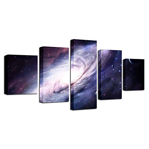 Tableau Planets in the universe 5 pièces pour décoration murale de salon