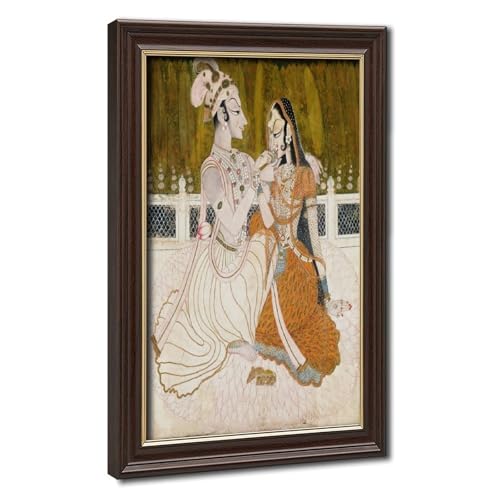 Toile Krishna et Radha Nihâl Chand cadre suspendu 20x30 cm décor bureau