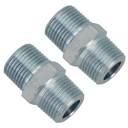 Image of 3/8" BSP Male to Male Air Line Hose Compressor Fitting Union 2 Pack FT048
