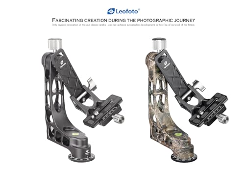 Leofoto PG-1 Gimbal Head for Tripod Heavy Telephoto Lenses, Professional CNC Aluminum Alloy Camera Tripod Head,Arca-Swiss Clamp and 3/8"-16 Mounting Hole, Max Load to 25kg/55.12lb (PG-1 Black) by LEOFOTO - Image 2