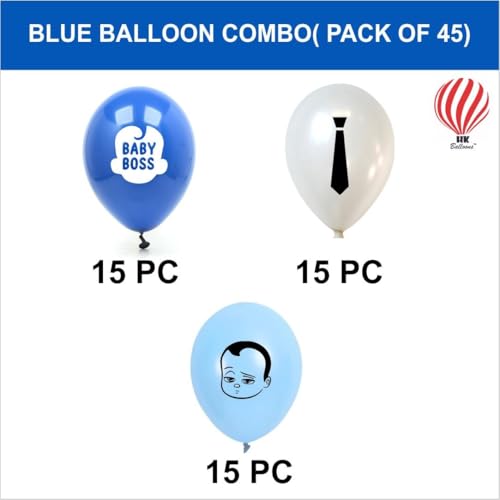 Image of Hk Balloons 45Pcs Baby Boy Decoration Printed Balloons For Boss Baby Theme Decorations Item For Blue And White Themed Decorations Balloons