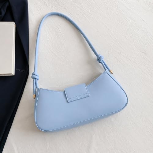 Image of SANTORINI Women's PU Leather Hobo Shoulder Bag | Stylish Baguette Purse with Magnetic Flap & Zip Closure | Handbag with Single Compartment.