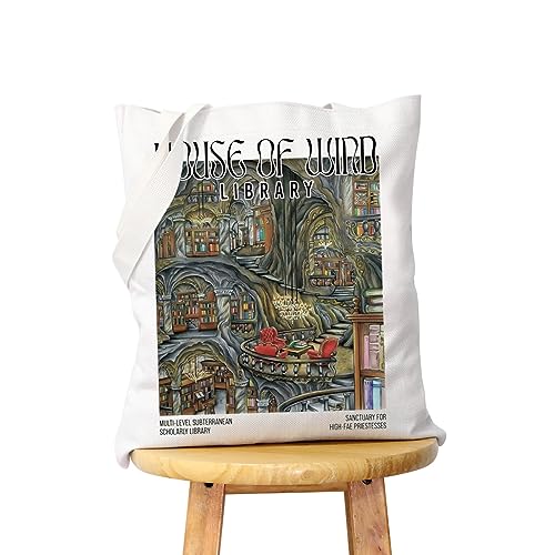 WCGXKO Tote Bag Bookworm Gift Shopping Bag (House of tote)