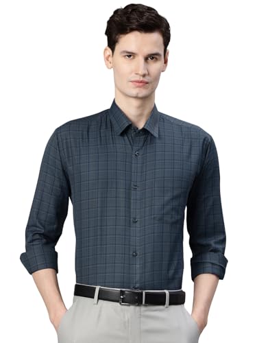 Image of Majestic Man Men's Pure Cotton Slim Fit Checkred Full Sleeve Classic Collar Everyday Formal Shirt