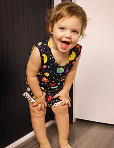 Newborn Baby Bodysuit 3D Printed Summer Lovely Planet Starry Romper Playsuit Colorful Cutest Pompom Outfit 6-12 Months Unique Great Suit & Head Tie For Toddler Mini Girls Granddaughter Birthday Party #TOP3
