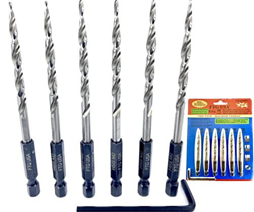 FTG USA 6 Pc #8(11/64") Replacement Tapered Countersink Drill Bit Hex Shank by FTG USA - Used condition - US$15.35