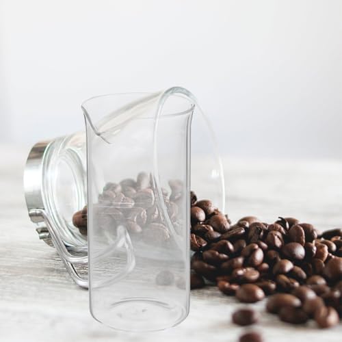 Vaso de prensa francesa 600ml: vidrio resistente al calor y reemplazo de cafetera 7