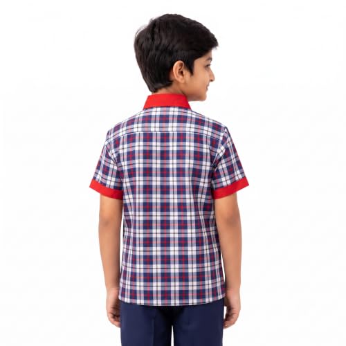 Image of Kendriya Vidyalaya Uniforms - Half Sleeves Mandarin Collar Shirts for Boys and Girls (Class I to VIII)