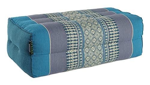 Coussin de Yoga et Méditation en Kapok Naturel - Turquoise - Confort Optimal, Posture Alignée, Coutures Renforcées - Léger, Compact et Facile à Transporter - Idéal Zazen et Pleine Conscience