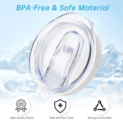 Replacement Mug Sliding Lid Compatible with Ember 10oz Temperature Control Smart Mug 1 & 2, BPA-Free, Spill Proof Cup Lid Cover with Sealing Silicone Ring, Clear - Thumbnail 4