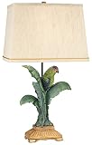 Pacific Coast Lighting Tropical Parrot Banana Leaves Resin Table Lamp in Green