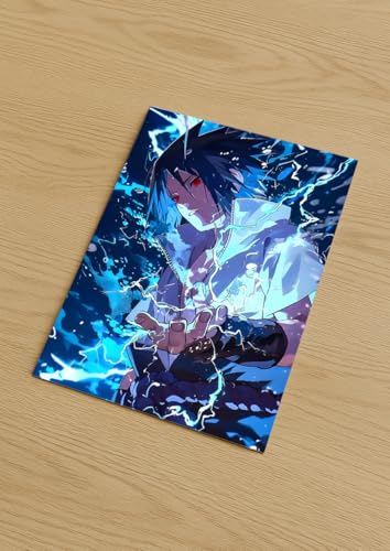 Image of NIJUKA Anime Printed Metal sheet Poster For Home And Room Decoration | For Anime Art Fans Boys And Girls (Sasuke chidori)