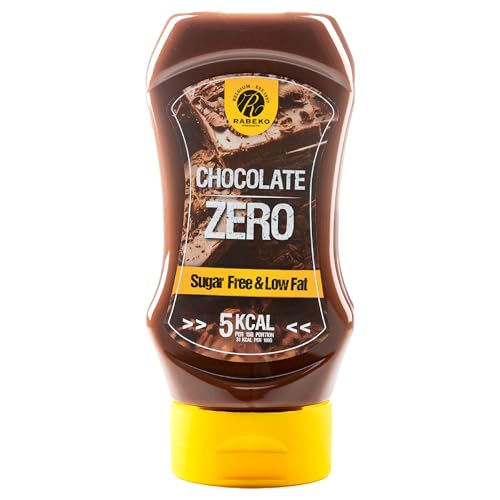 Rabeko Zero Sauce - Schokolade, 1 x 350ml ohne Zucker & wenig Fett - gesunde Low Carb Produkte kalorienreduziert fettreduziert für Salat, Frites,Burger,Grill - Gluten und Laktosefrei