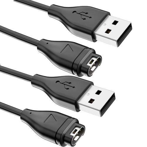 2 piezas cargador cable compatible con Garmin Vivoactive 5 Vivoactive 3 Vivoactive 4 4S, Garmin Cable de carga USB Cargador para Garmin Vivoactive 5/4/4S/3, Approach S10 S40 S60 X10, 1 m