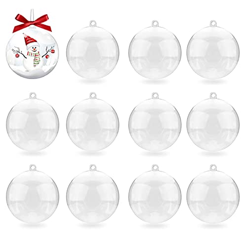WELANE Clear Ornaments Balls, 15 PCS Christmas Tree Ball Decoration for Christmas, Wedding, Party, New Year (5cm/1.96in)