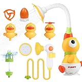 XYUYTOEI Baby Bath Sprayer Toy for Toddlers-Adjustable Water Flow Rinser with 3 Squirting Ducks & Bathtub Shower Head,Fun Bath Time Gift for 1 2 3 Year Old Kids, Babies & Newborns