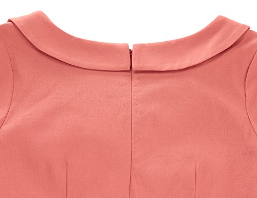 Muxxn Womens Vintage 60S Summer Belt Waist Bodycon Dress (Peach Xl) #TOP4