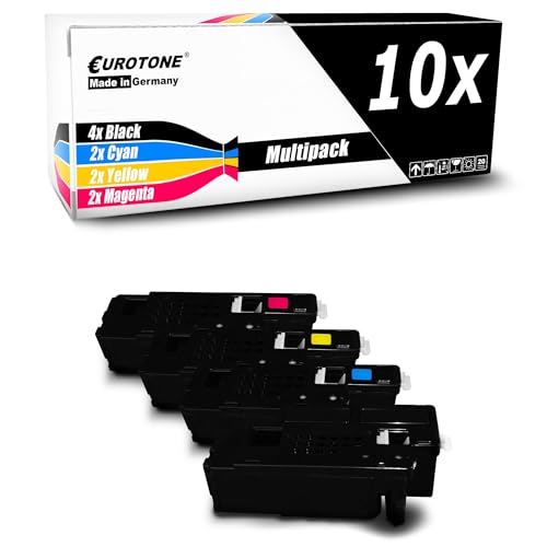 Toner Dell C1660w Eurotone lot de 10 pour résoudre les pannes d'encre couleur