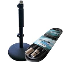 Extendible 28-40 cm Base diameter: 15 cm Elegant look cast metal base / weight: 980 g Includes 2 cable clips + Keepdrum XLR cable